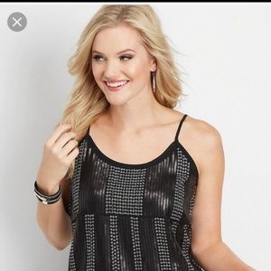 NWT! MAURICE'S Sequin Black Tank Top